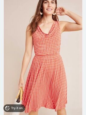 Anthropologie Maeve Brianne Cowl Neck Dress